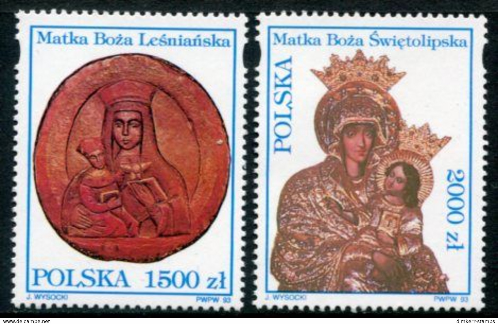 POLAND 1993 Sanctuaries Of St. Mary I  MNH / **  Michel 3465-66 - Unused Stamps