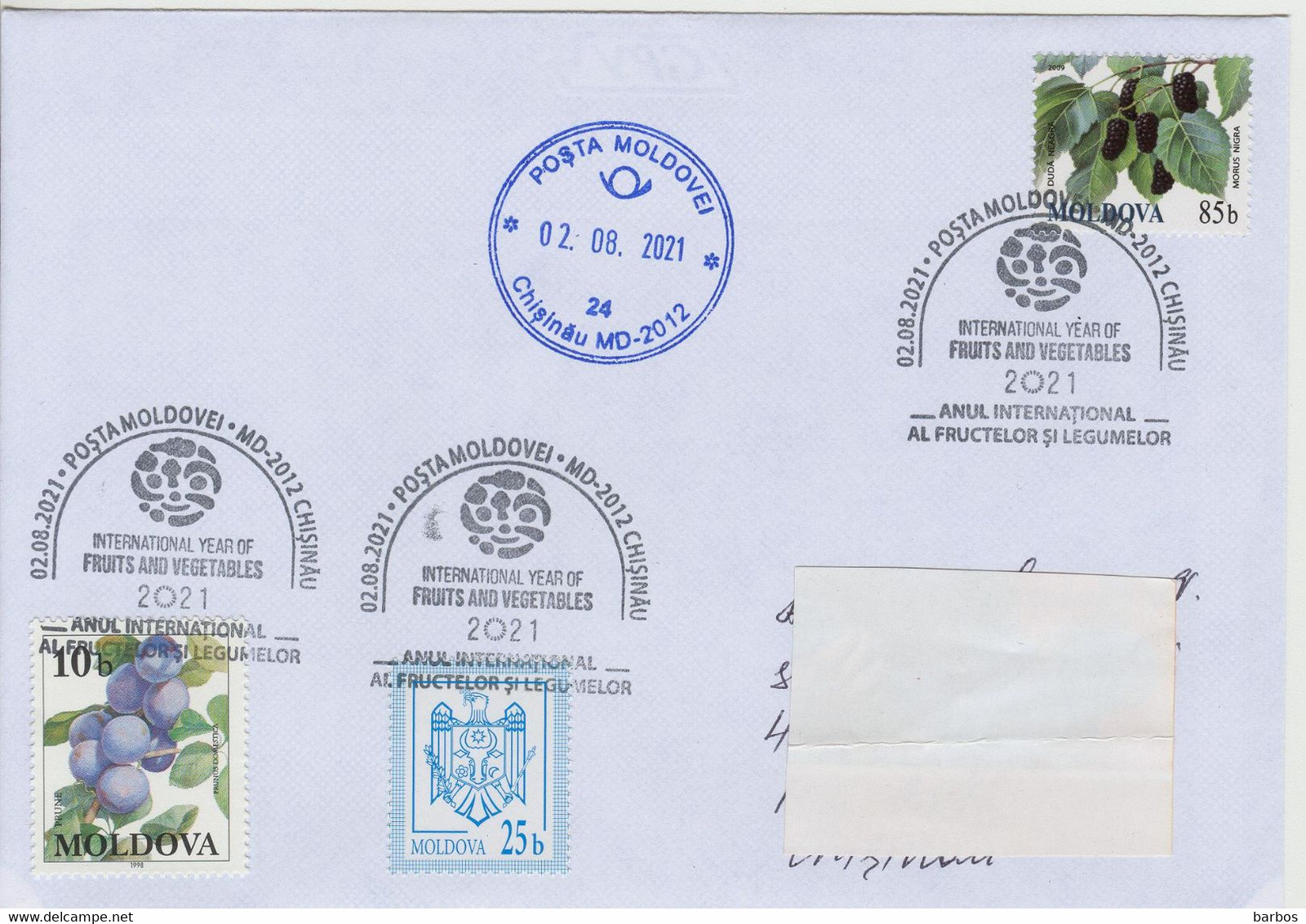 2021 , Moldova ,  UN: 2021 - International Year Of Fruits And Vegetables - Moldova