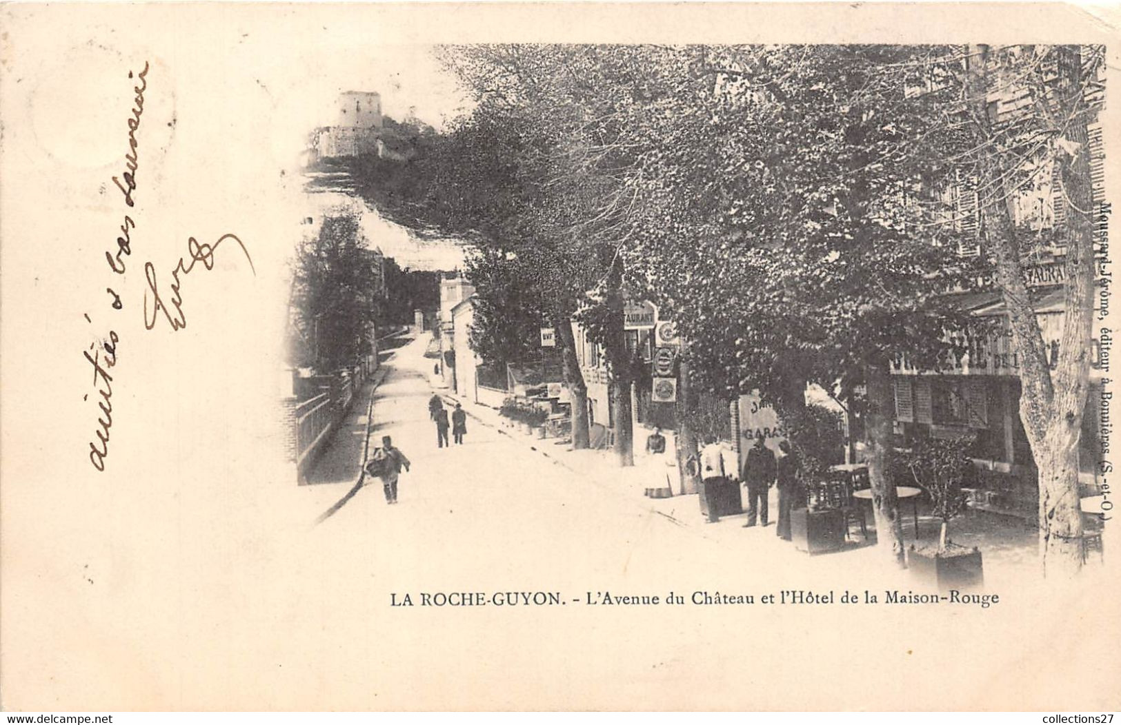 95-LA-ROCHE-GUYON- L'AVENUE DU CHATEAU ET L'HÔTEL DE LA MAISON-ROUGE - La Roche Guyon