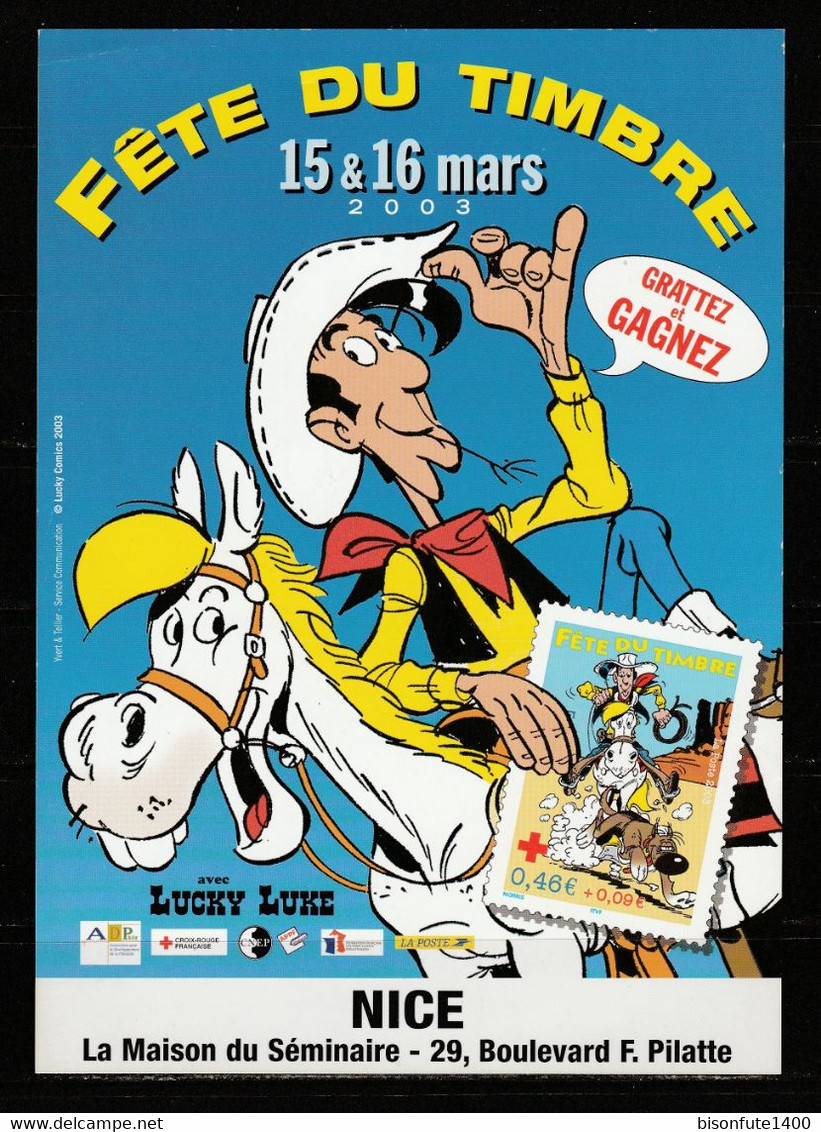 Mini-affiche Fête Du Timbre 2003 Avec Lucky Luke. - Affiches & Offsets