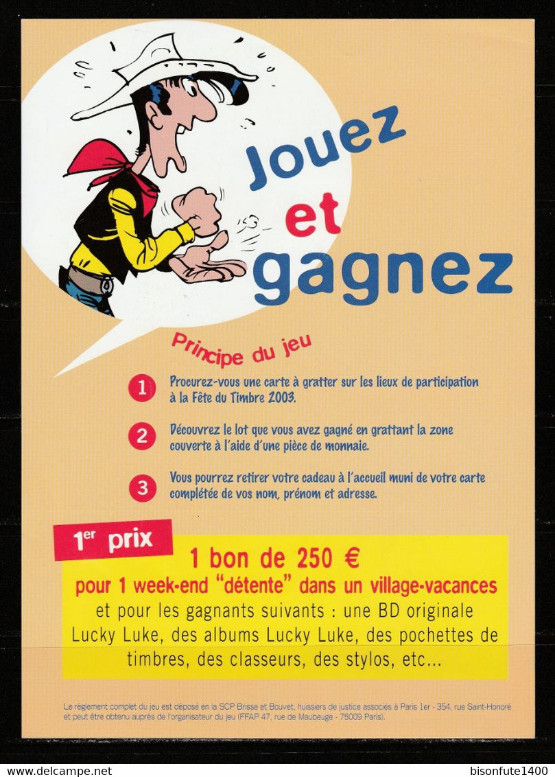 Mini-affiche Fête Du Timbre 2003 Avec Lucky Luke. - Affiches & Offsets