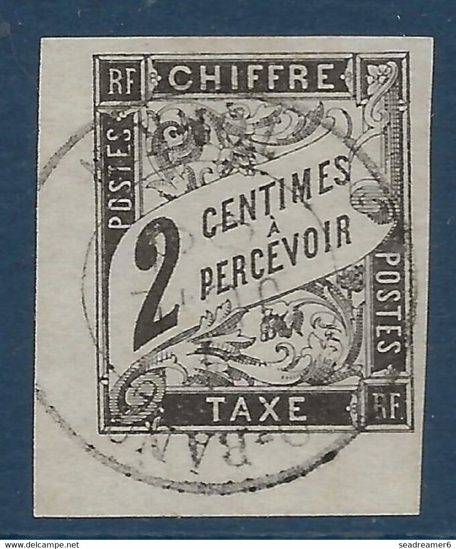France Colonies Françaises Taxe N°2 2c Noir CDFeuille Obl CAO'Bang /Tonkin 1888 Superbe !! - Postage Due