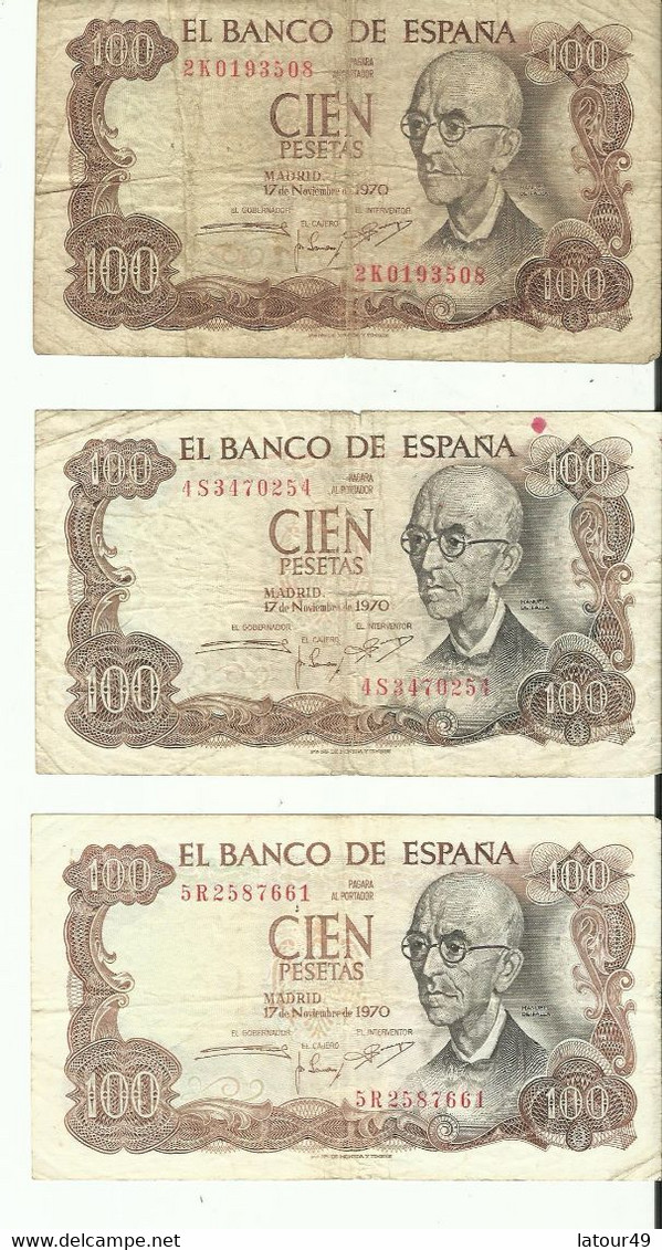 EL BANCO DE ESPANA 100 PESETAS 1970 - Sammlungen