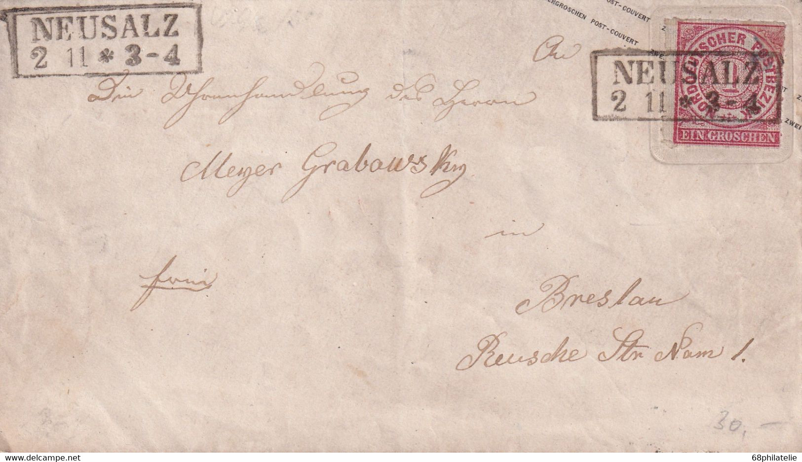 NORDDEUTSCHER BUND  LETTRE DE NEUSALZ - Postal  Stationery