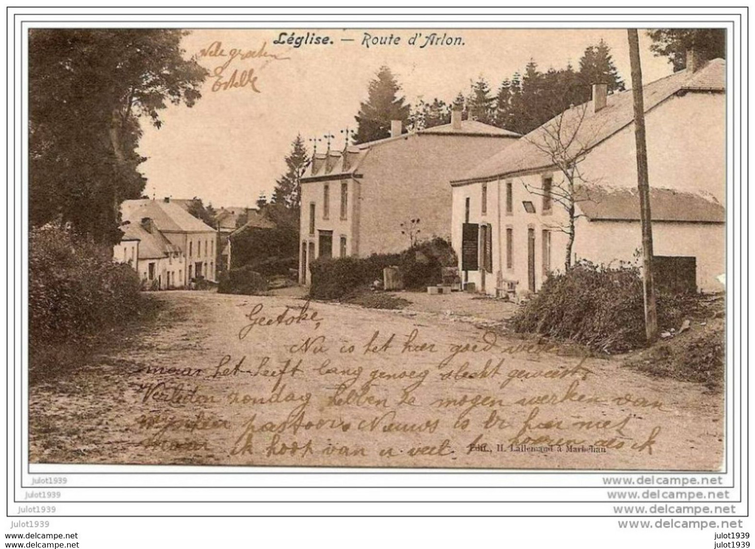 LEGLISE ..--  Route D' ARLON . 1908 Vers MALINES ( Mme MESSINGS - GEETS ) .  Voir Verso . - Leglise