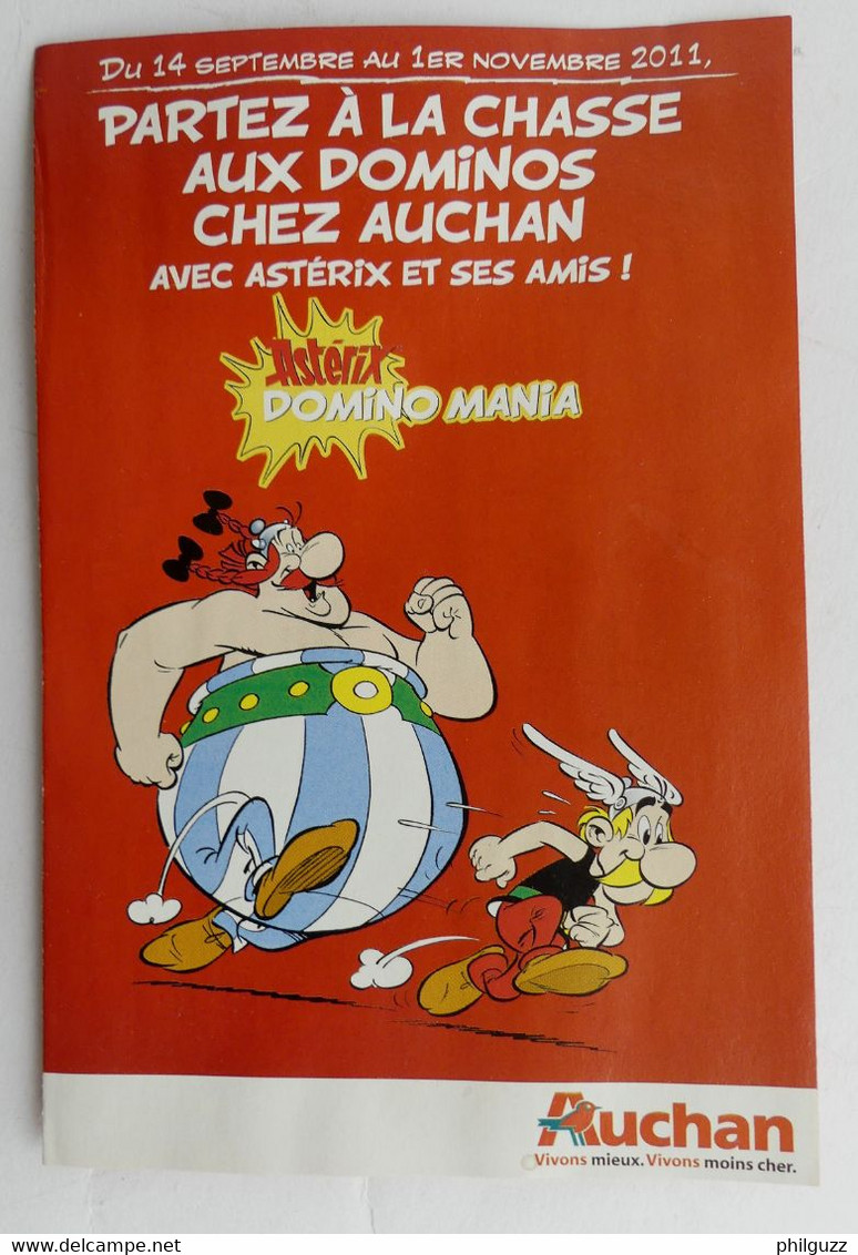 FLYERS DEPLIANT DOMINOS ASTERIX AUCHAN 2011 UDERZO - Objets Publicitaires