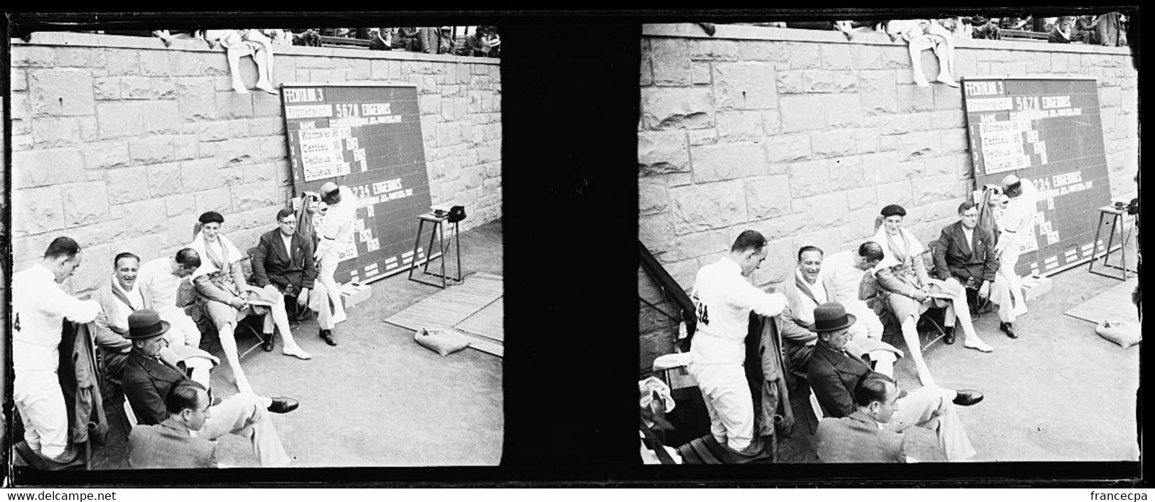 11 Plaques Photos verre - JEUX OLYMPIQUES DE BERLIN  1936 - Compétition d'Escrime -