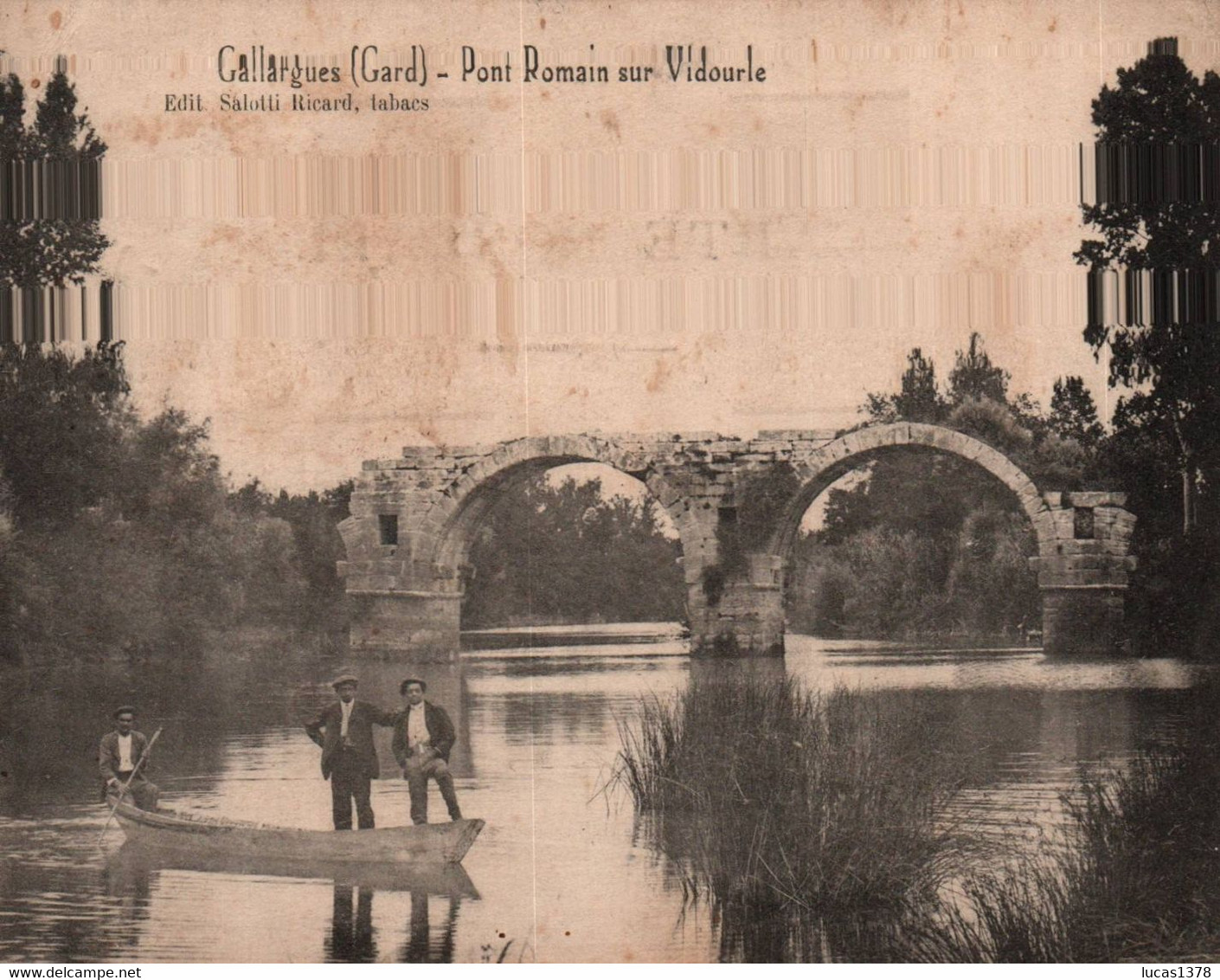 30 / GALLARGUES / PONT ROMAIN SUR VIDOURLE / JOLI PLAN ANIME - Gallargues-le-Montueux