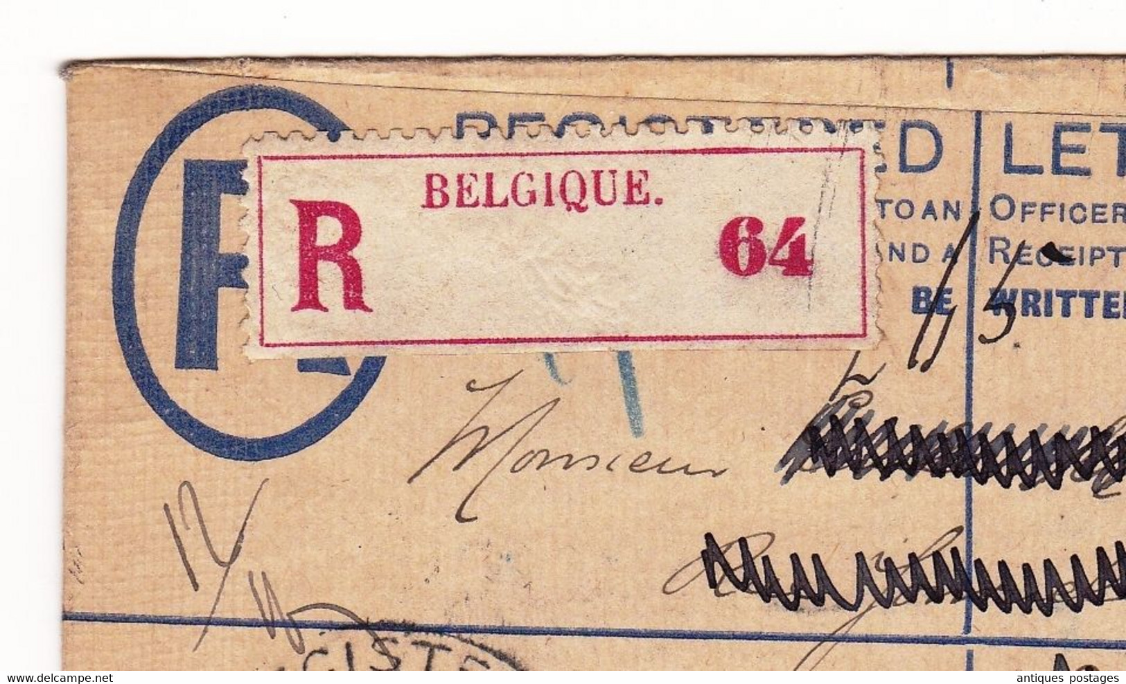 Lettre Recommandée 1896 Registered Entier Postal Birmingham England Liège Belgique Registration Two Pence - Stamped Stationery, Airletters & Aerogrammes