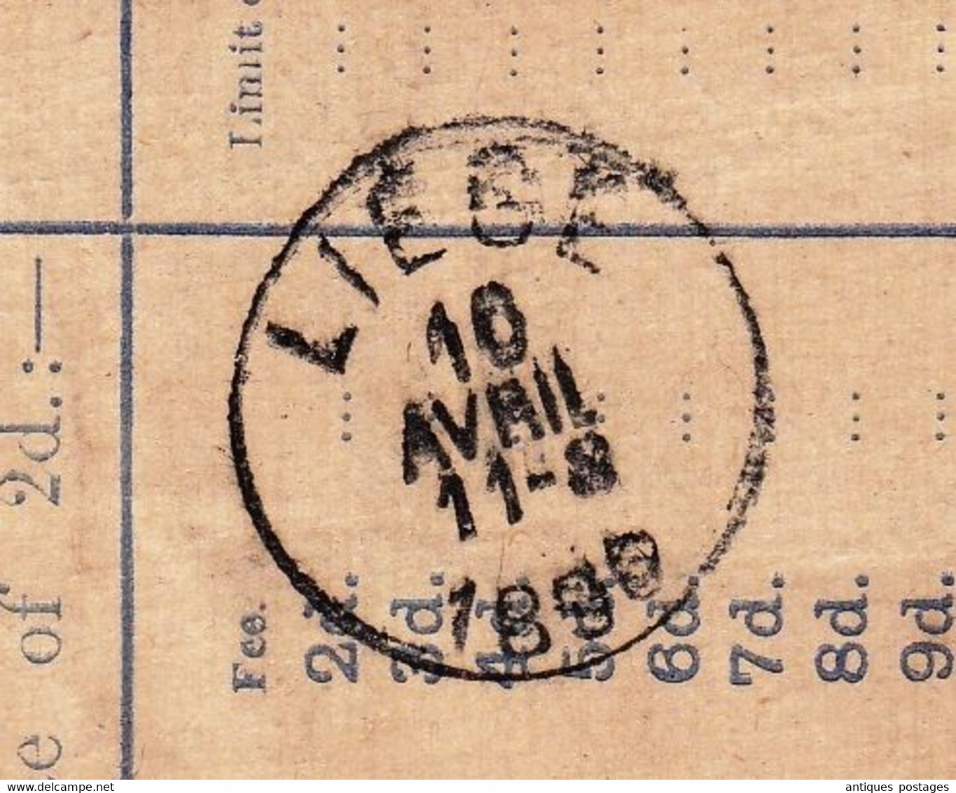 Lettre Recommandée 1896 Registered Entier Postal Birmingham England Liège Belgique Registration Two Pence