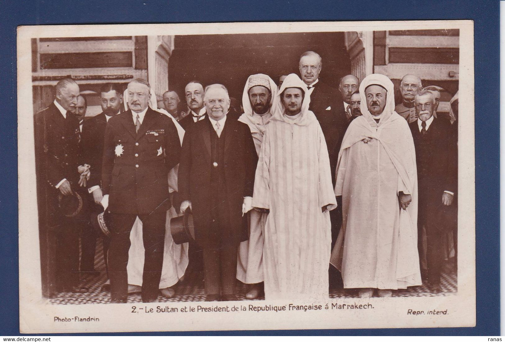 CPA Maroc Le Sultan Et Le Président Doumergue Carte Photo Non Circulé - Altri & Non Classificati