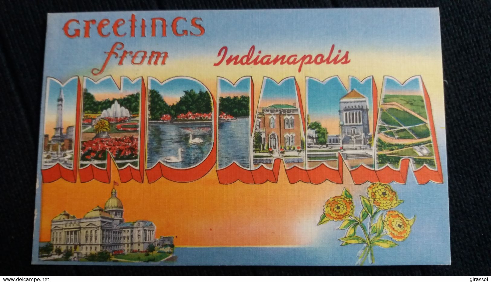 CPA GREETINGS FROM  INDIANA INDIANAPOLIS LETTRES  ED DIANA - Indianapolis