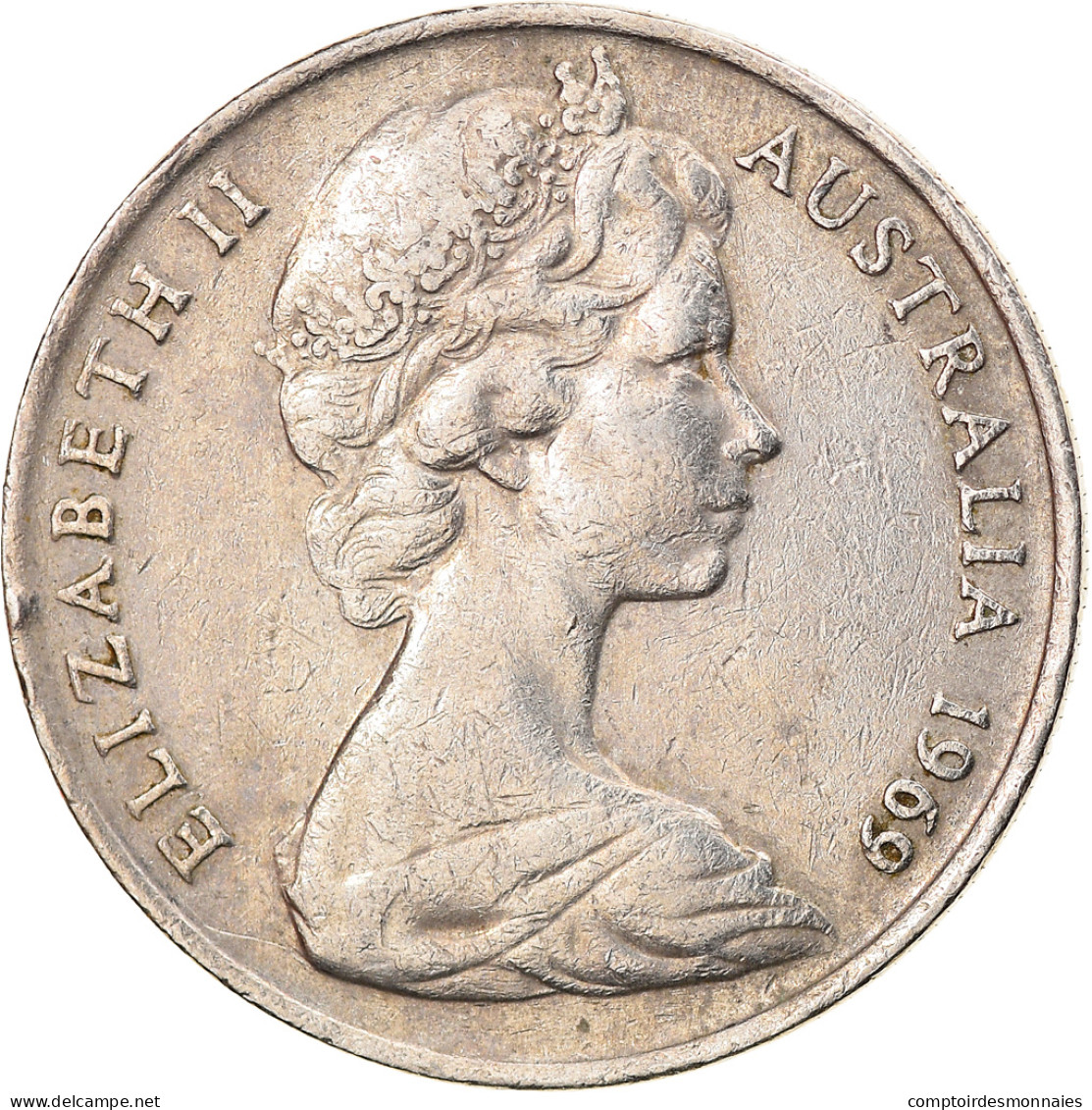 Monnaie, Australie, Elizabeth II, 10 Cents, 1969, Melbourne, TTB, Copper-nickel - Victoria