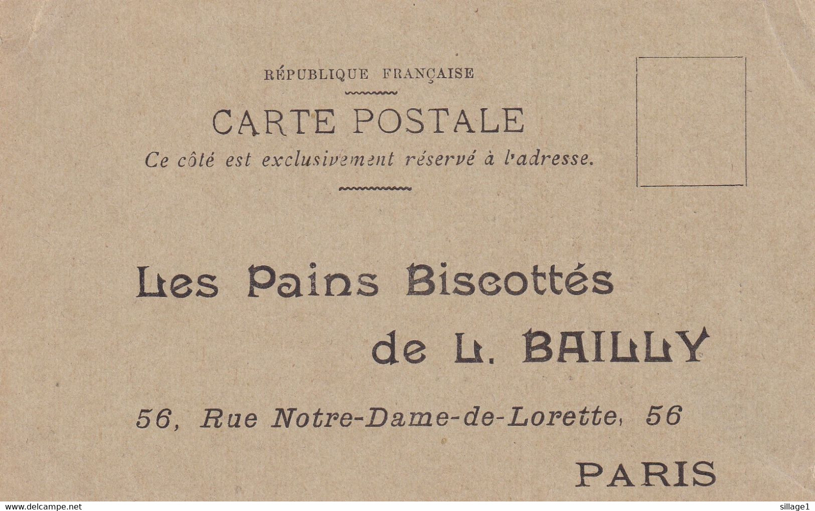 Paris 9ème - 56, Rue Notre-Dame-de-Lorette - Les Pains Biscottés De L. Bailly - CPA - Commande De Biscottes Digestifs - Publicidad