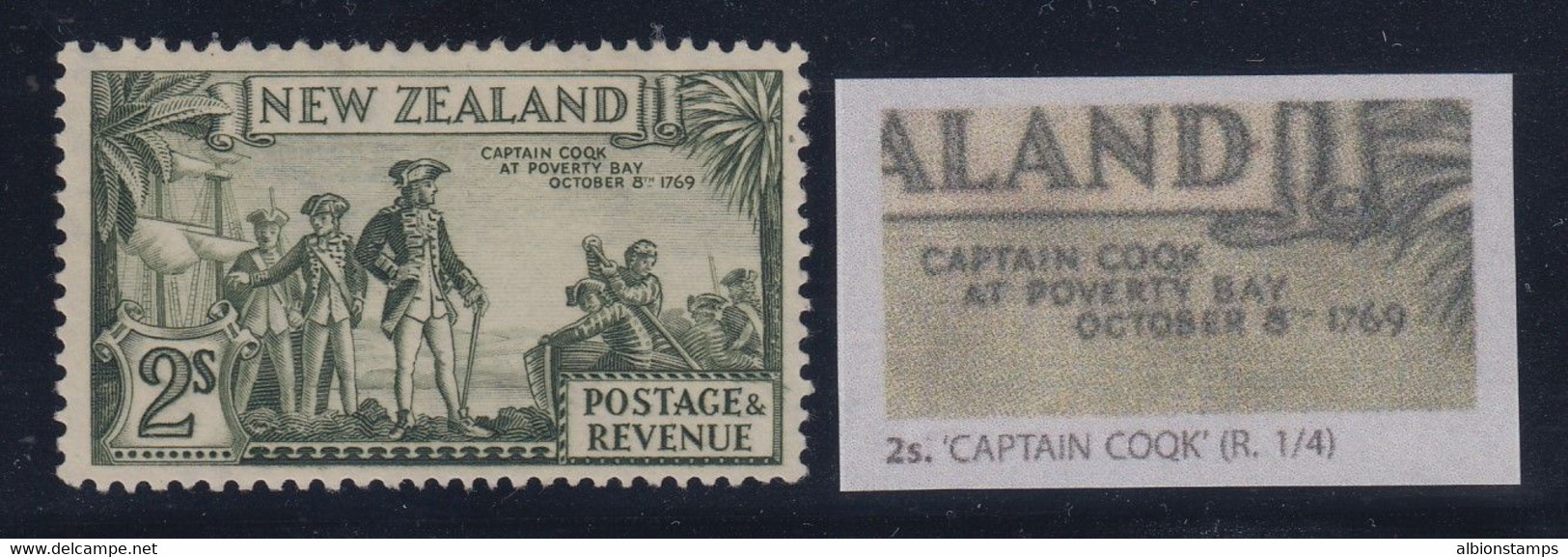 New Zealand, SG 589a, MLH "Captain Coqk" Variety, Perf 13x13.5 - Neufs