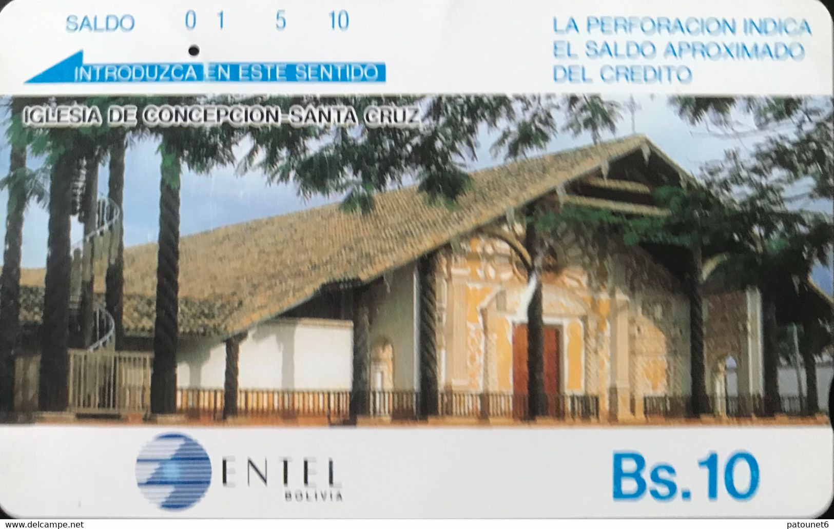 BOLIVIE  -  Phonecard - Tamura  -  ENTEL BOLIVIA  - Iglesia De Concepcion  -  Bs. 10 - Bolivien