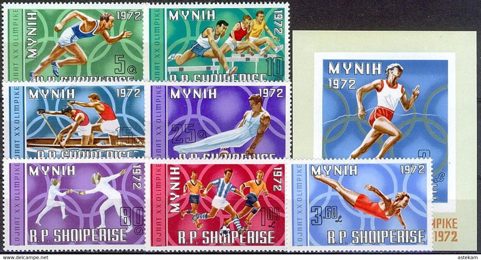 ALBANIA 1971, SPORT, SUMMER OLYMPIC GAMES In MUNICH, COMPLETE MNH SERIES + Block In GOOD QUALITY, *** - Albanie