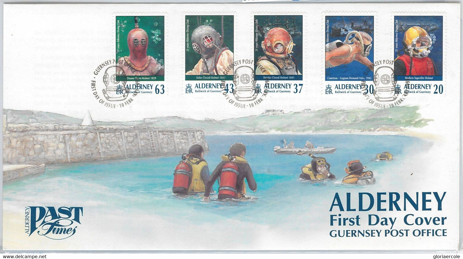 57260 - GB: ALDERNEY - POSTAL HISTORY: FDC Cover 1998 - DIVING Boats Ships - Tauchen