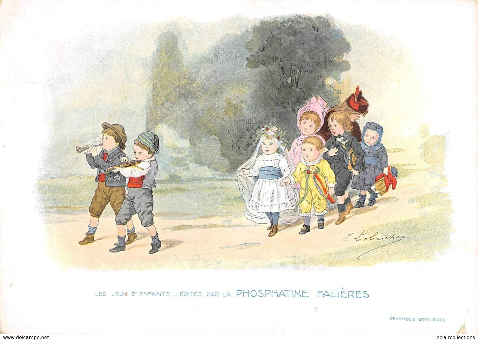 Image  20x14   Cm      Jeux D'enfants (la Mariée) Edités Par Les Phosphatines Falières   (voir Scan) - Otros & Sin Clasificación