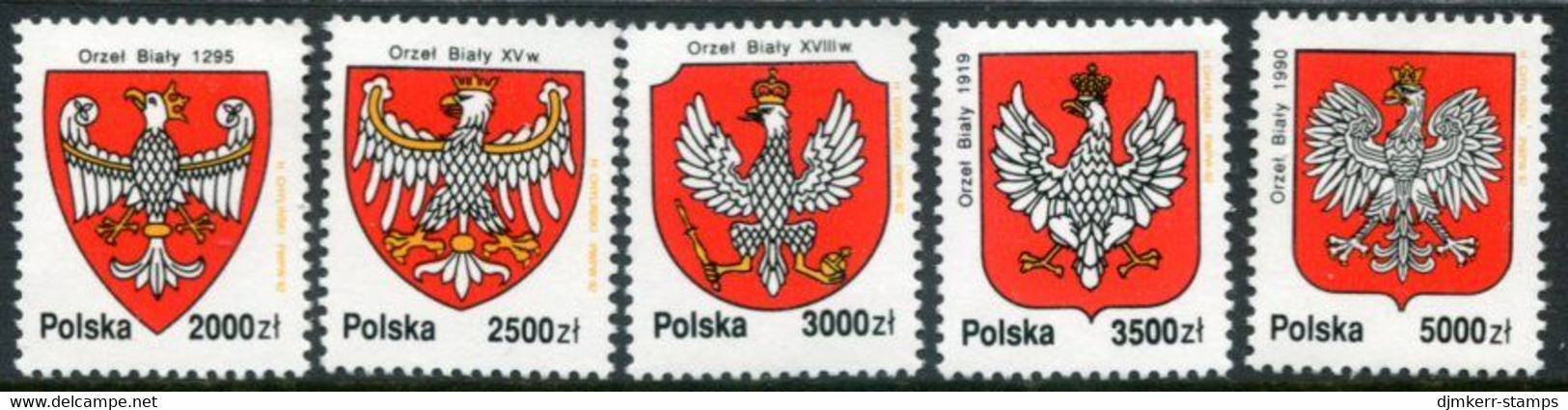 POLAND 1992 History Of The White Eagle MNH / **.  Michel 3420-25 - Unused Stamps