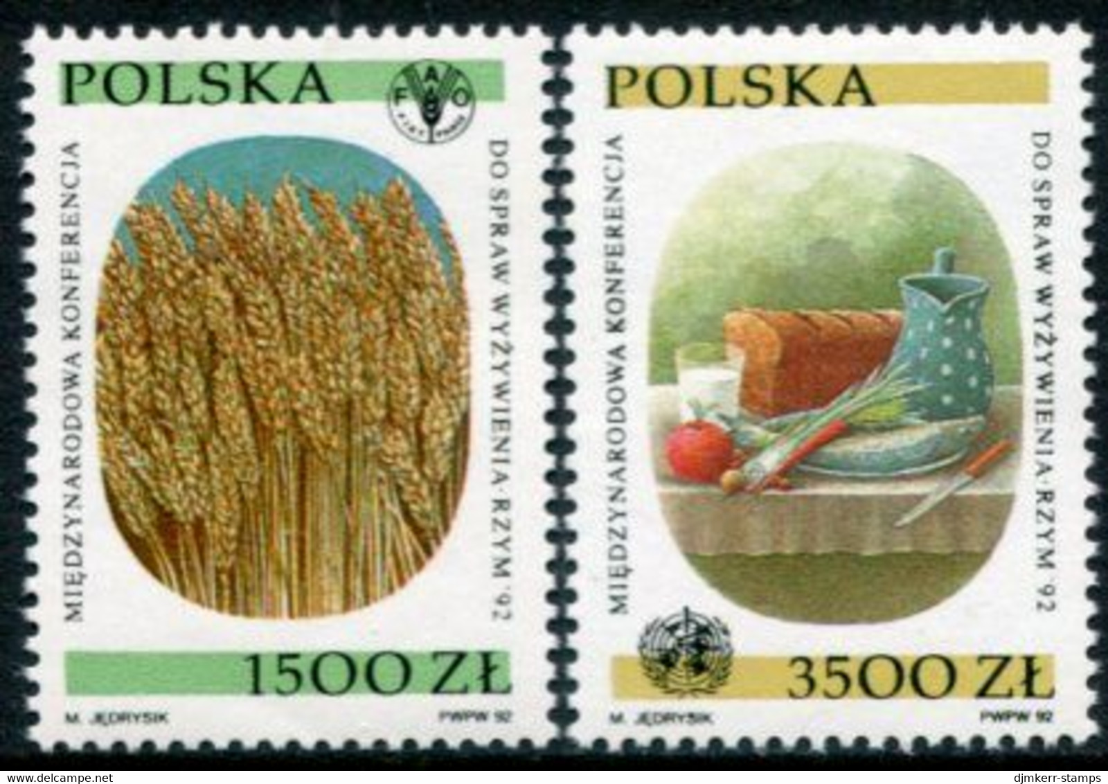 POLAND 1992 World Food Congress MNH / **.  Michel 3417-18 - Unused Stamps