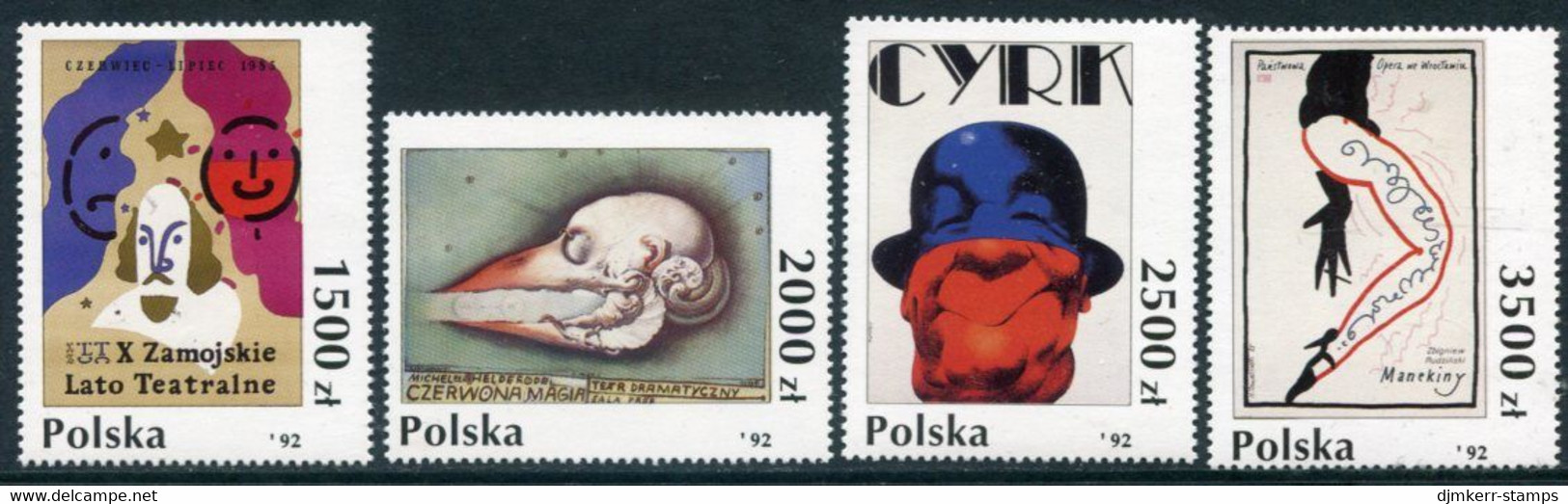 POLAND 1992 Poster Art I MNH / **.  Michel 3405-08 - Nuevos