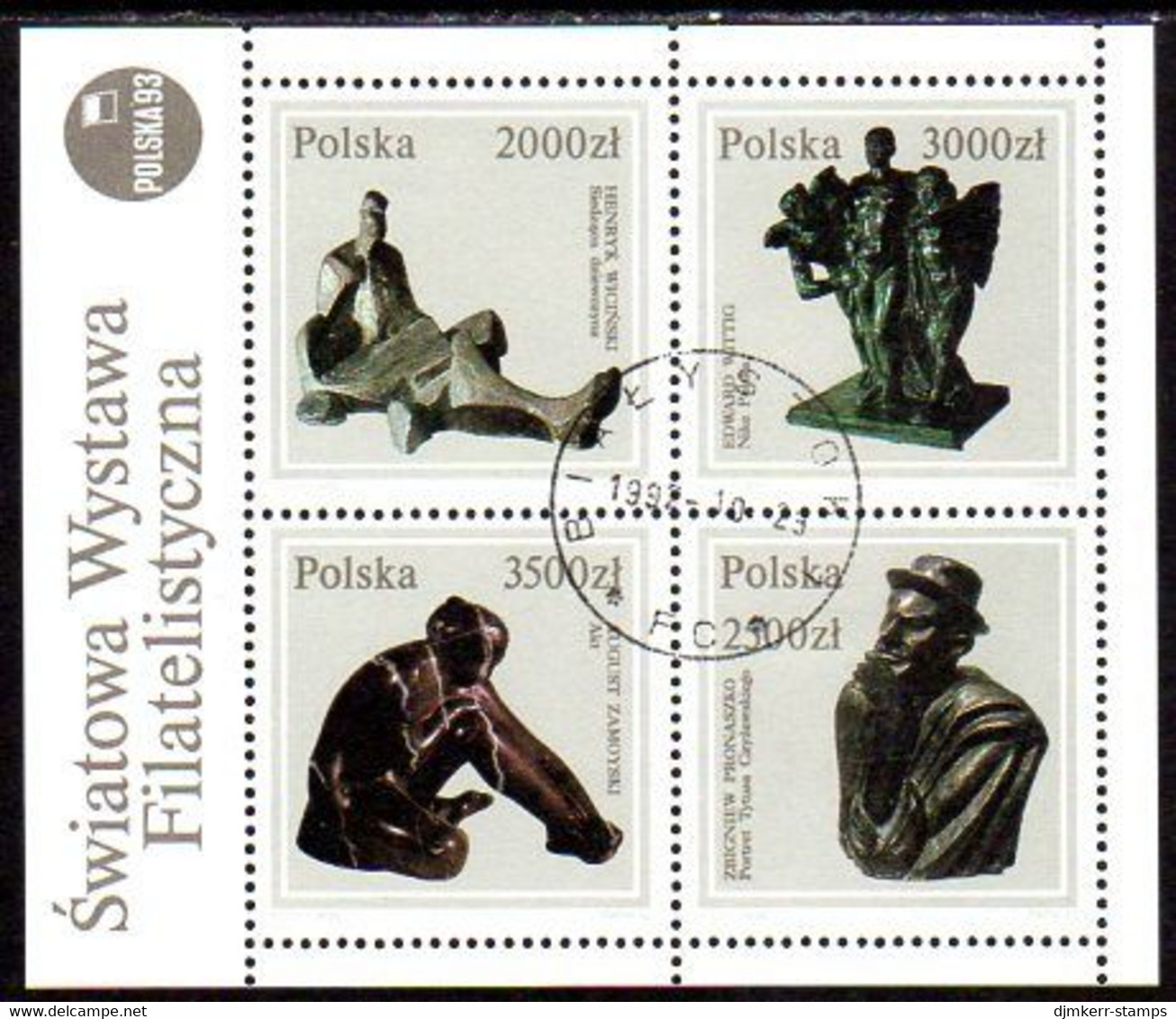 POLAND 1992 Sculptures Block Used.  Michel Block 119 - Used Stamps