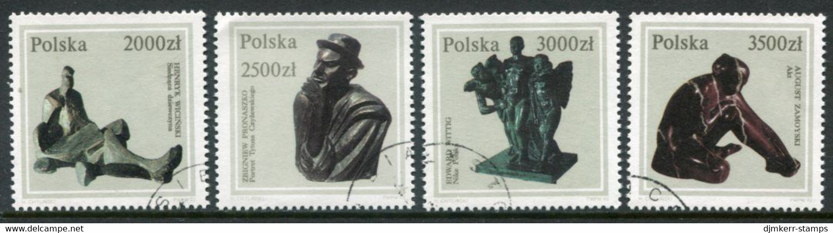 POLAND 1992 Sculptures Used.  Michel 3401-04 - Used Stamps