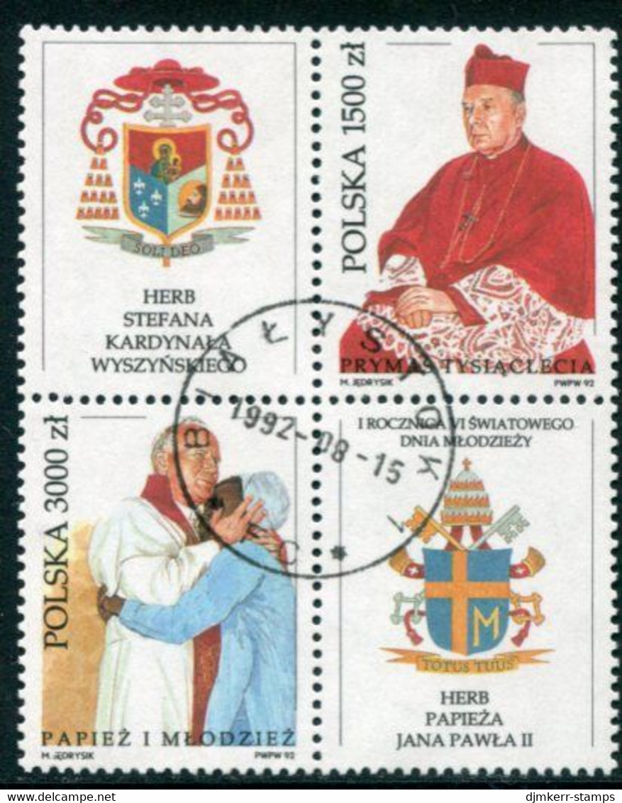 POLAND 1992 Cardinal Wyszinski Used.  Michel 3395-96 - Oblitérés
