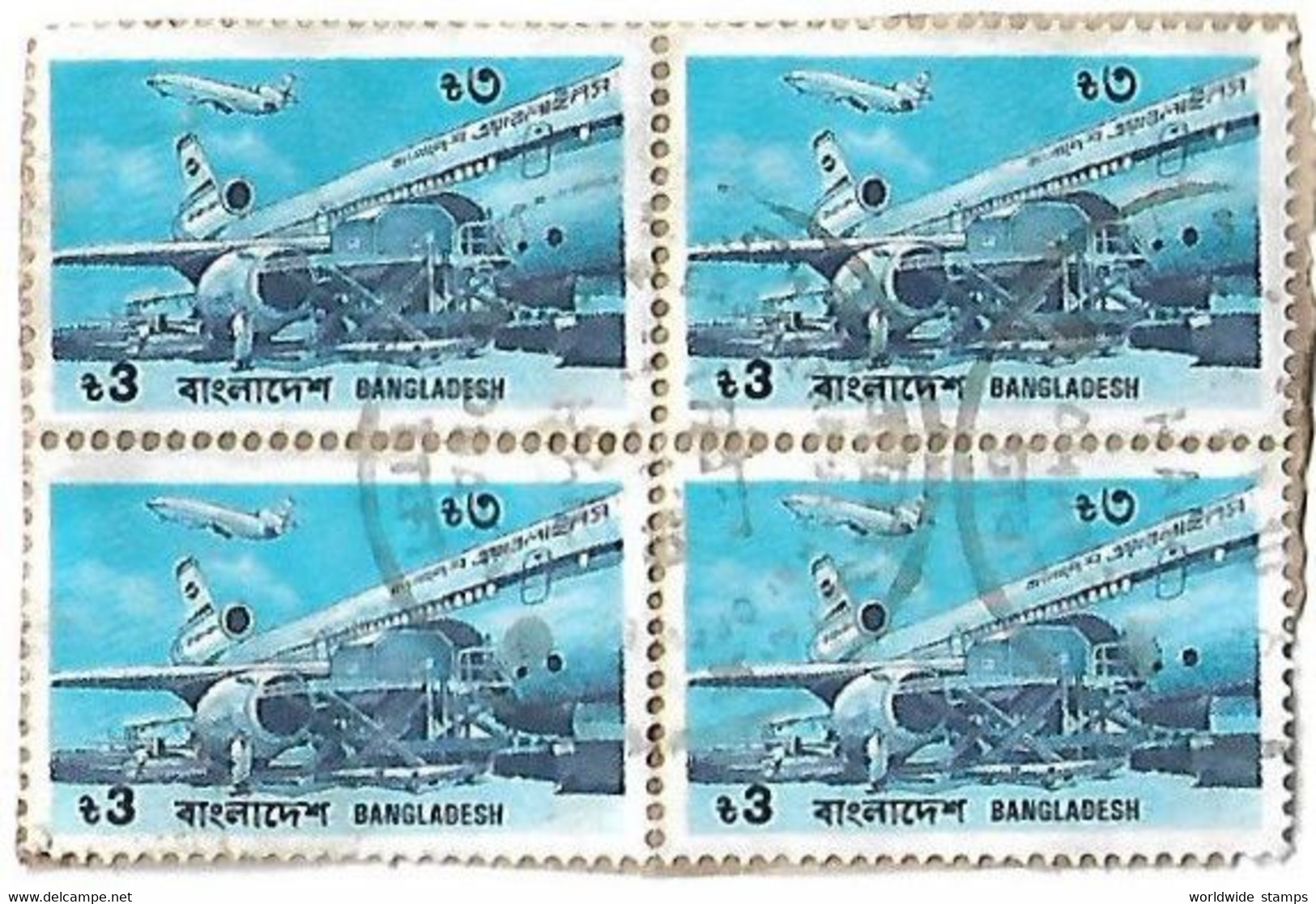 Bangladesh 1989  Bangladesh Airport Block Of 4 Used Stamps - Bangladesch