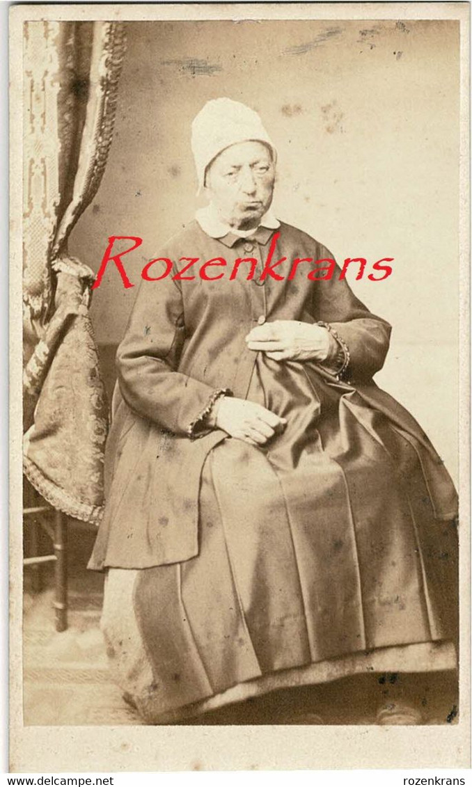 Ancienne Old Photo Carton CDV Portrait Carte De Visite Photographe Fx Chevalier Paris Femme Costume Old Lady 19e Foto - Unclassified