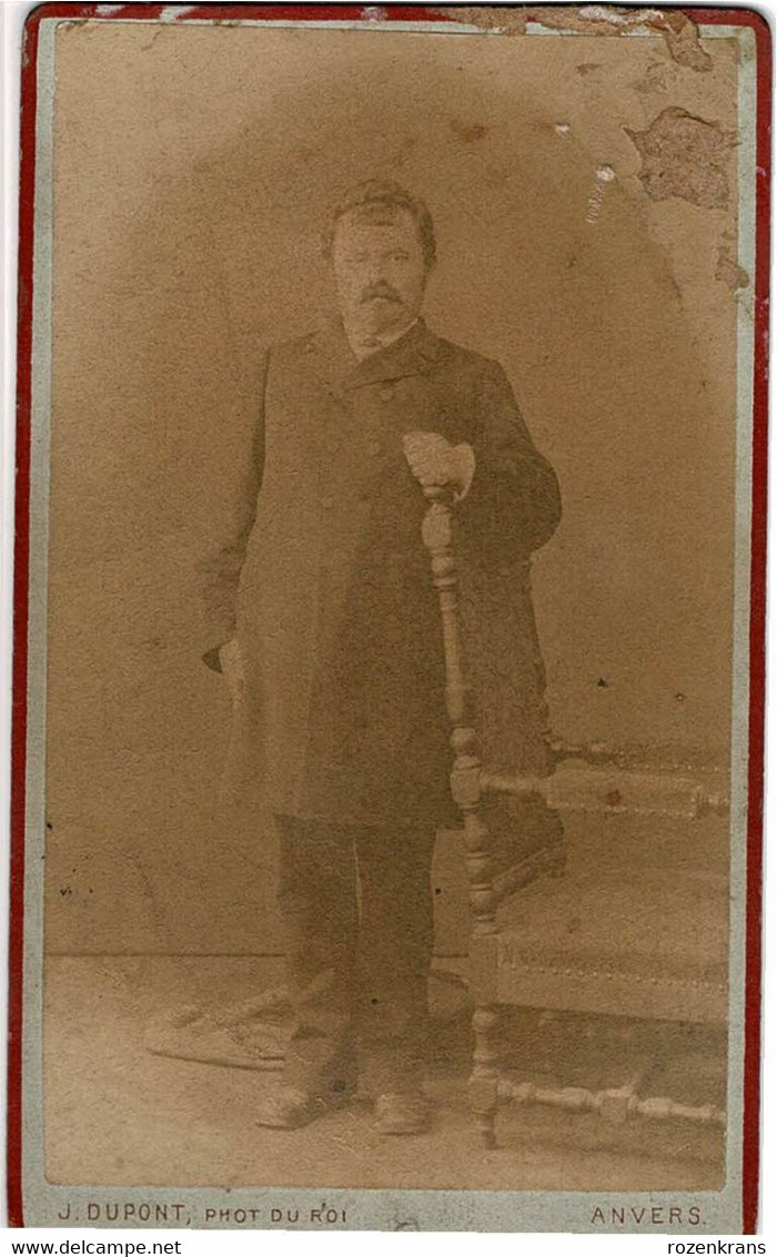 Ancienne Old Photo Carton CDV Portrait Carte De Visite Photographe Dupont Anvers Homme Man Antwerpen Meir 19e Foto - Unclassified