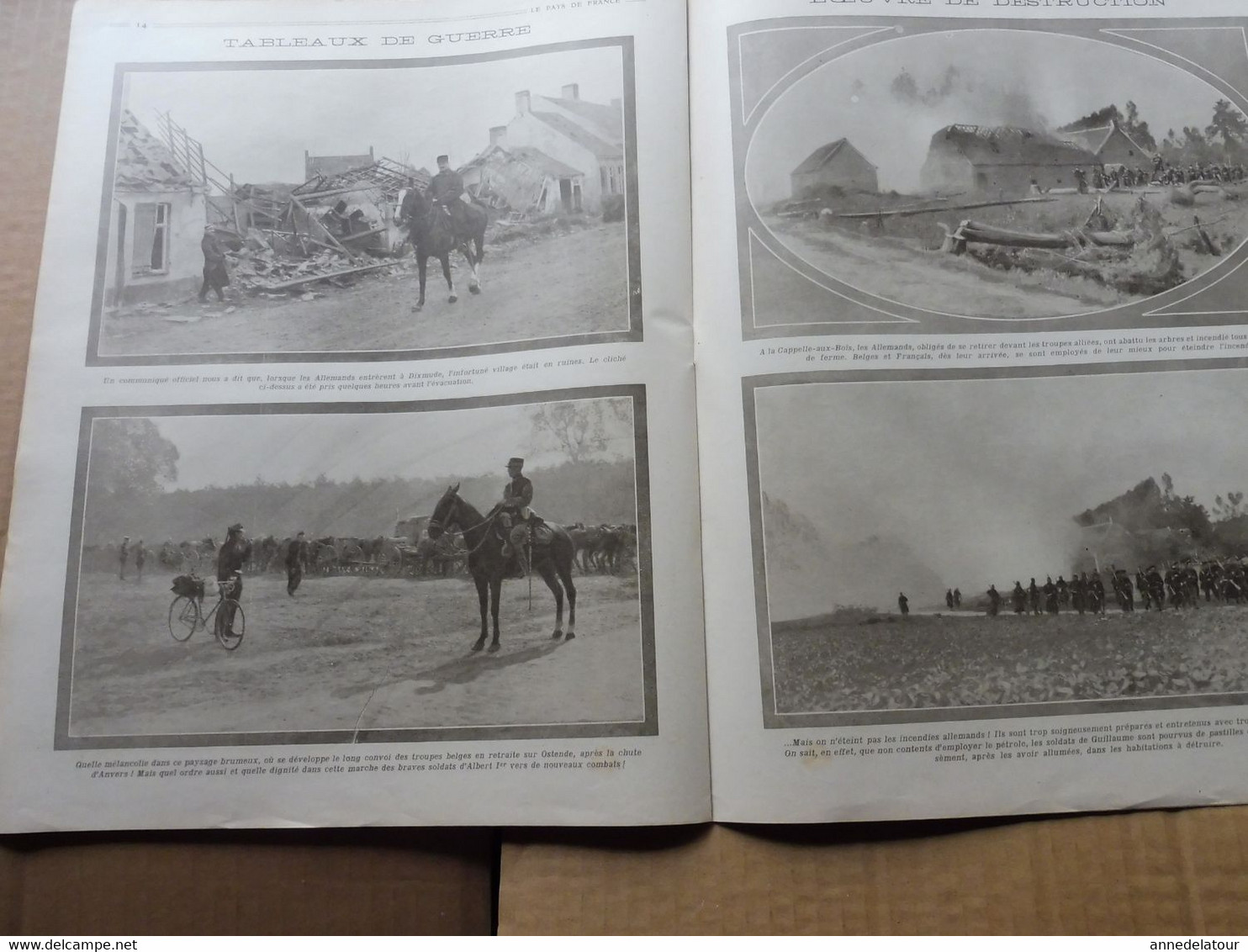 1914 LPDF: Soldats-cyclistes belges à Furnes, Marie de Nassau, Aviation, Nos africains, Nogeon, Cuvergnon, Termonde ,etc