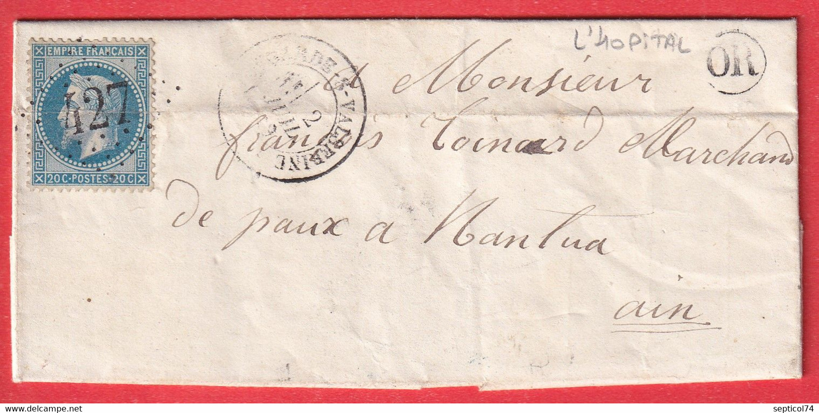 N°29 GC 427 BELLEGARDE SUR VALSERINE AIN OR L'HOPITAL POUR NANTUA - 1849-1876: Classic Period