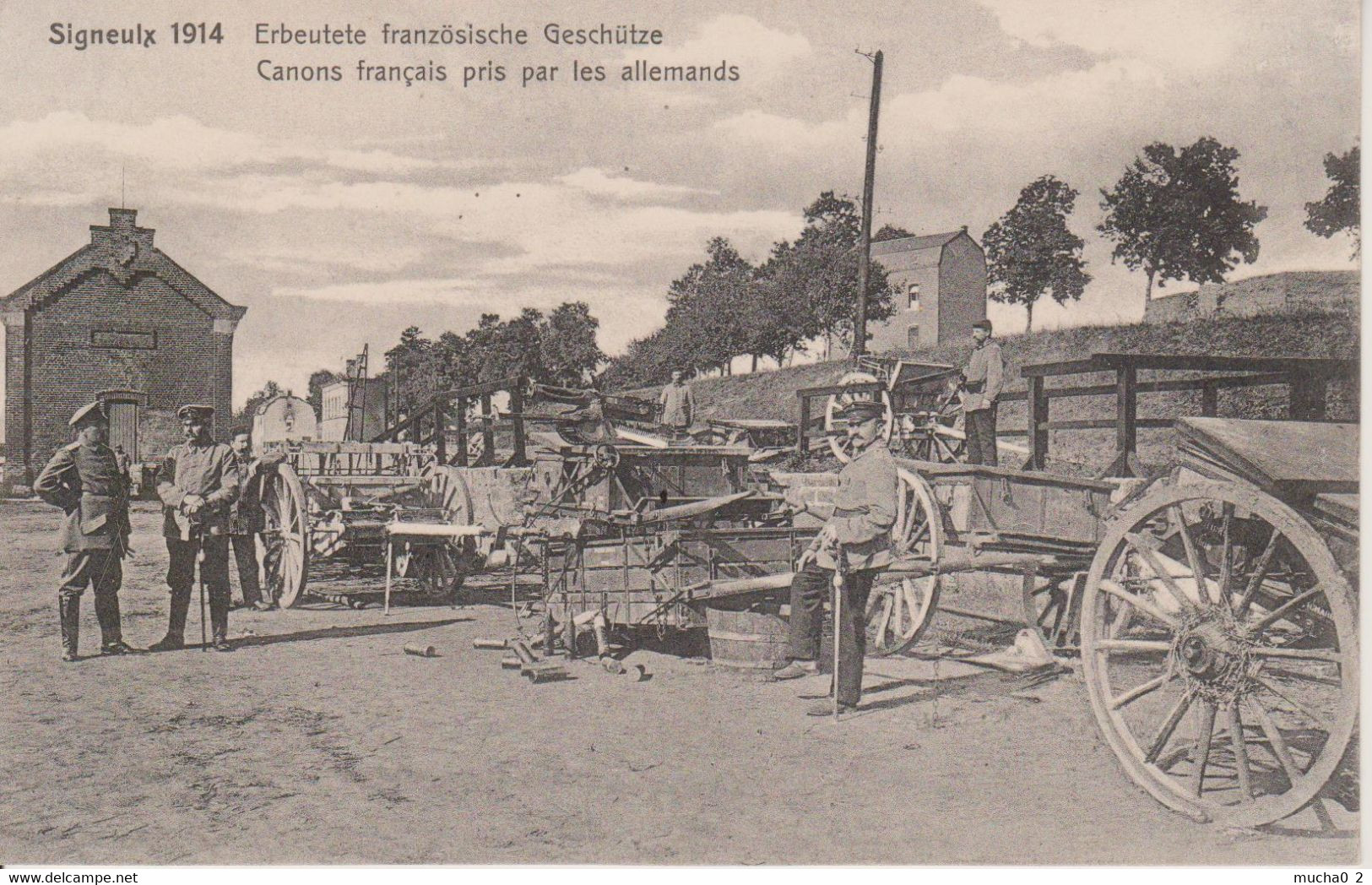 SIGNEULX 1914 - CANONS FRANCAIS PRIS PAR LES ALLEMANDS - Musson