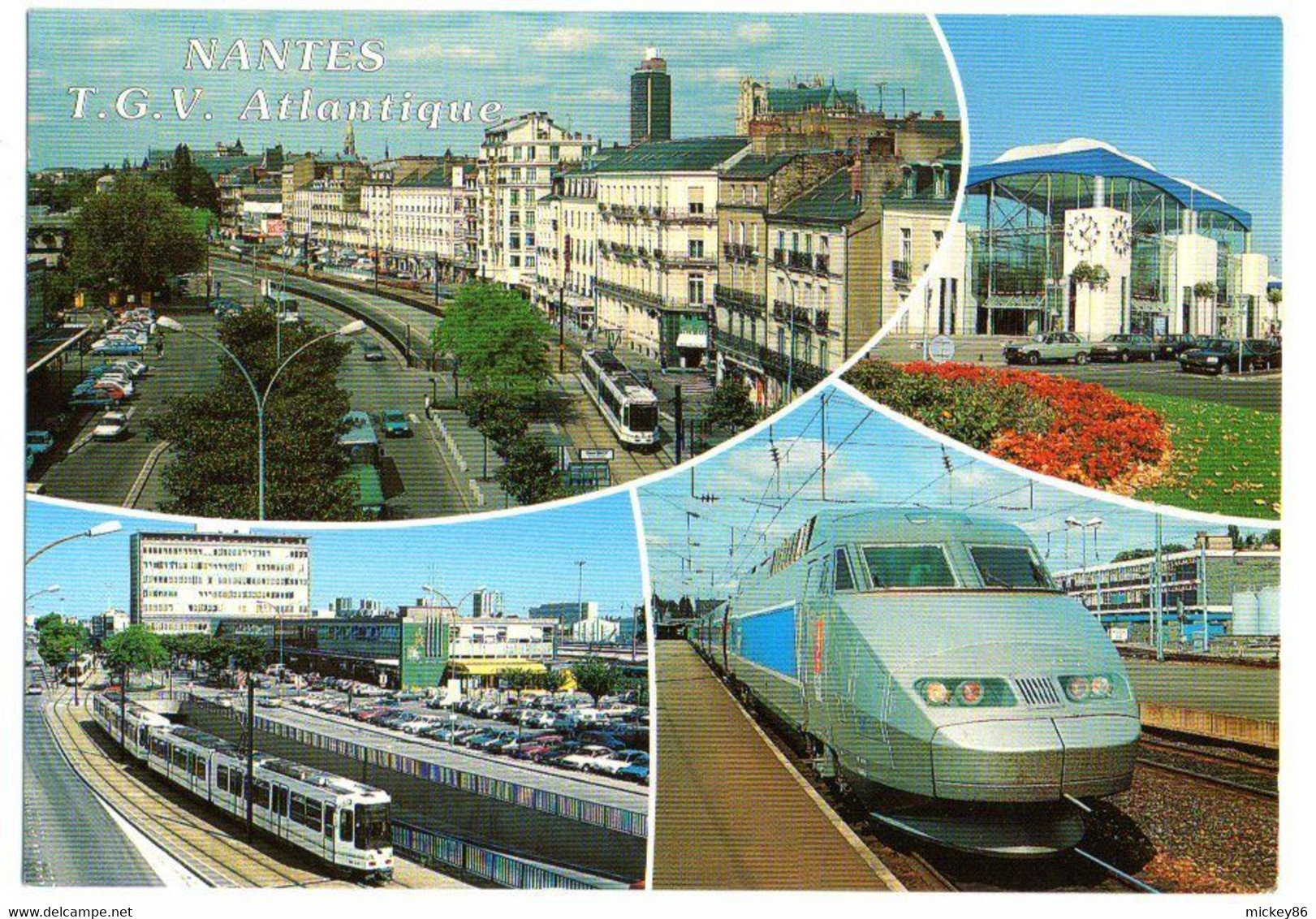 Train TGV --  NANTES --  -- Multivues ( Gare Sud ,Train Grand Vitesse  Atlantique,gare Nord )......à Saisir - Stations - Met Treinen