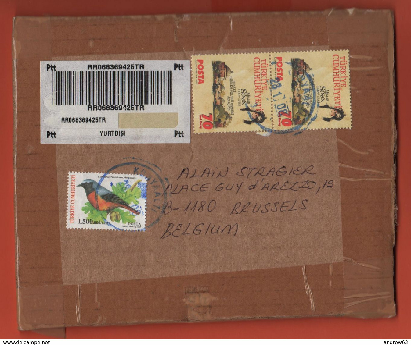 TURCHIA - TURKEY - 2008 - 2 X 70 Mimar Sinan + 1500000 Bird - Registered - Medium Envelope - Viaggiata Da Konyaalti Per - Cartas & Documentos