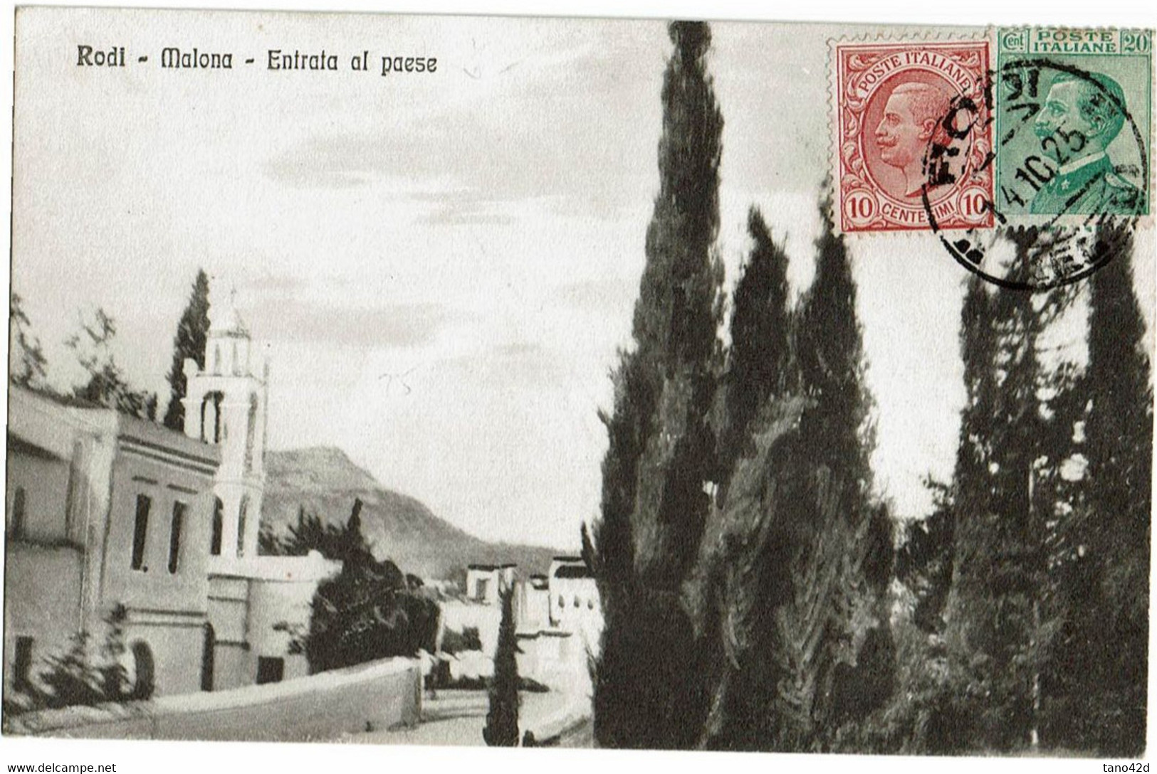 CTN70 - ITALIE BUREAU DE RODI CPA POUR ATHENES 14/10/1925 - Ägäis (Rodi)