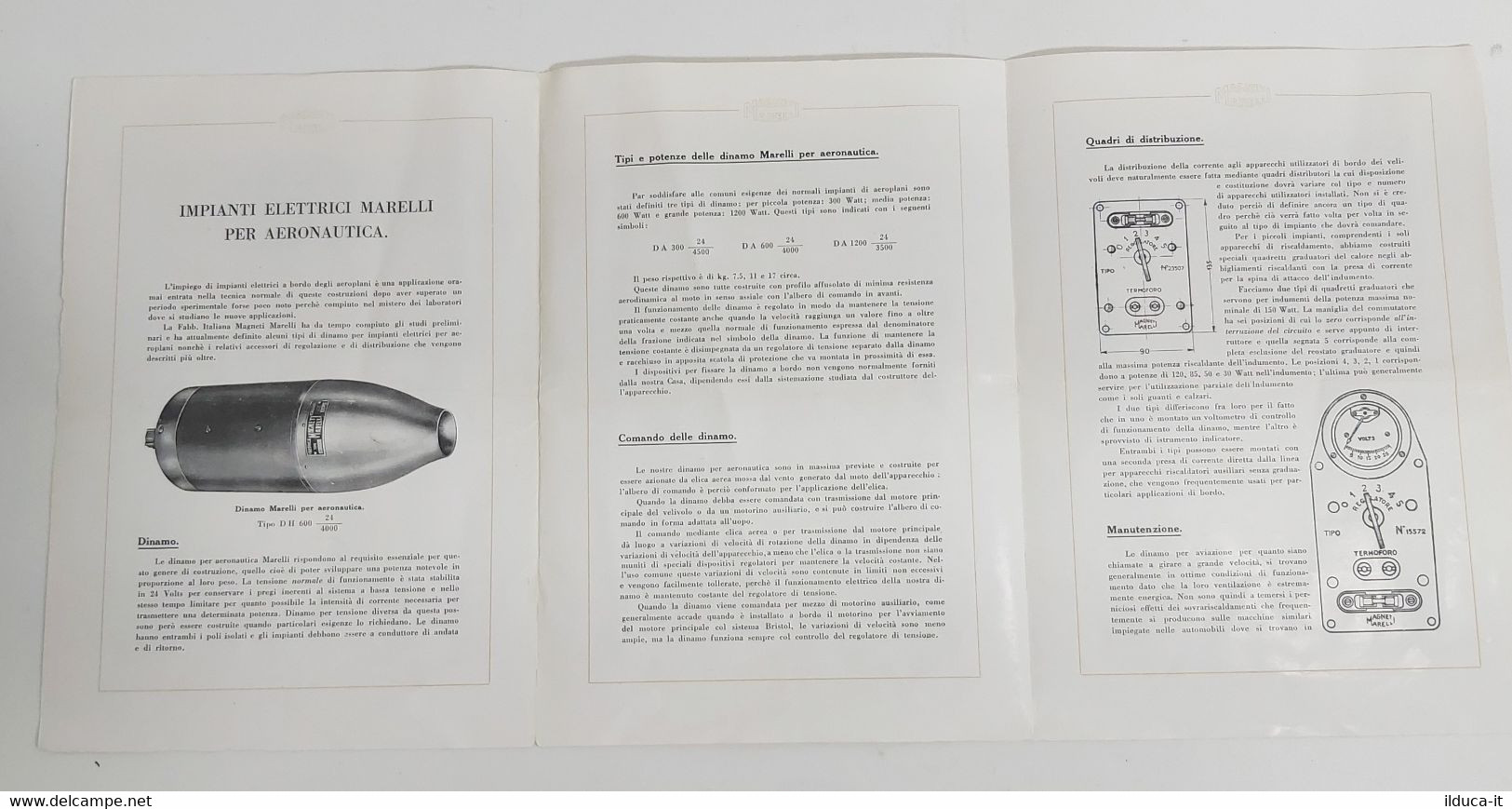 01183 231crt/ Impianti Elettrici Per Aeronautica - Magneti Marelli - Manuales