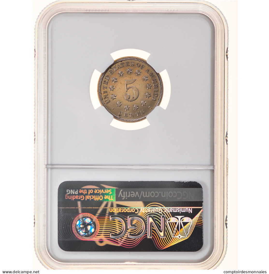 Monnaie, États-Unis, Shield Nickel, 5 Cents, 1871, Philadelphie, Proof, NGC - 1866-83: Escudo