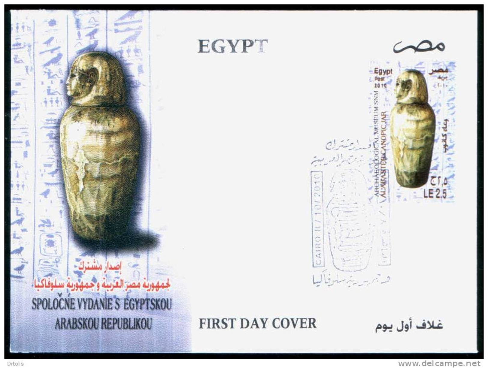 EGYPT / 2010 / JOINT ISSUE : EGYPT & SLOVAKIA / FDC / VF / 3 SCANS. - Lettres & Documents