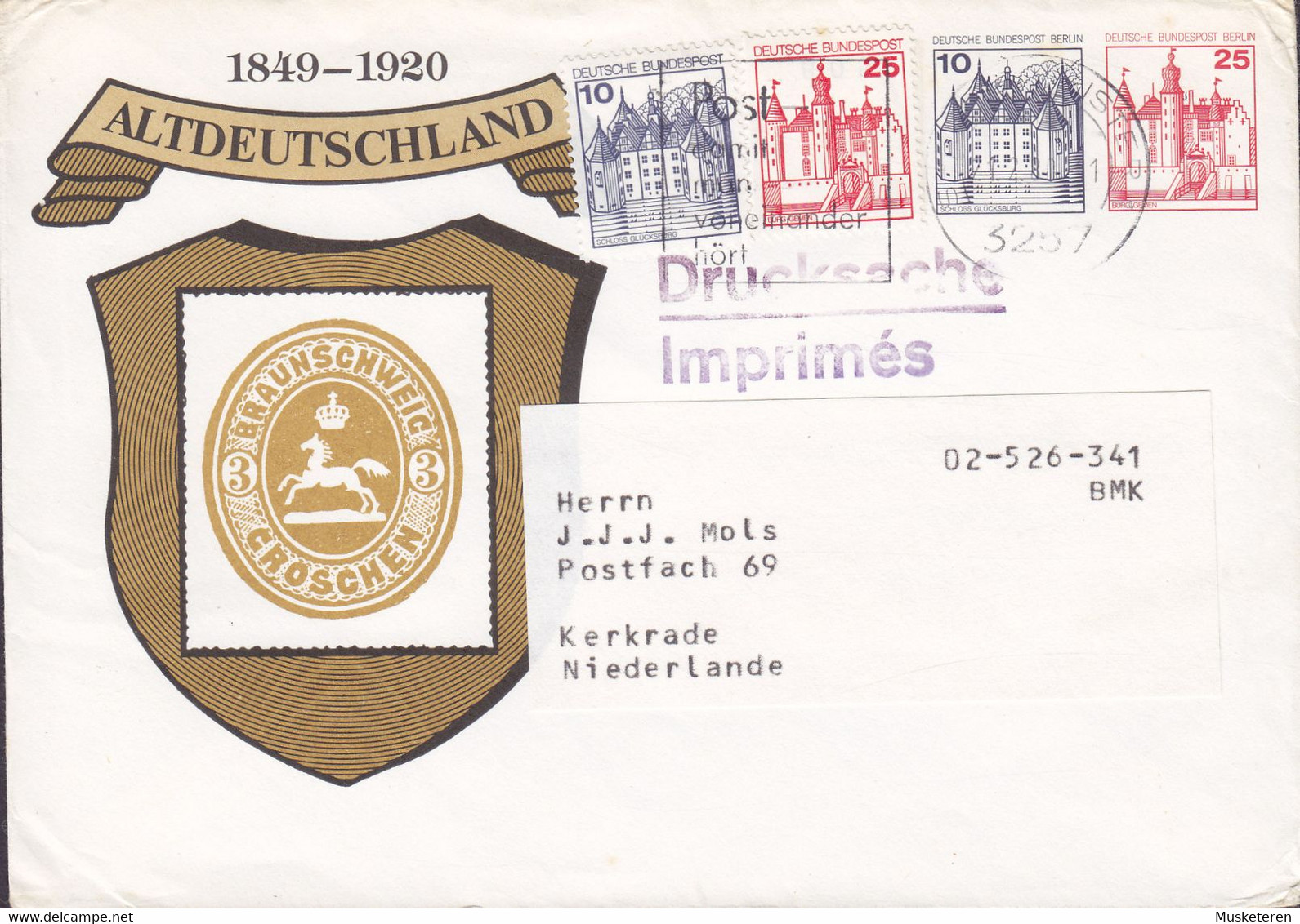 Berlin Uprated Postal Stationery Ganzsache ALTDEUTSCHLAND 1849-1920 PRIVATE Print Cachet 1980 KERKRADE Netherlands - Privatumschläge - Gebraucht