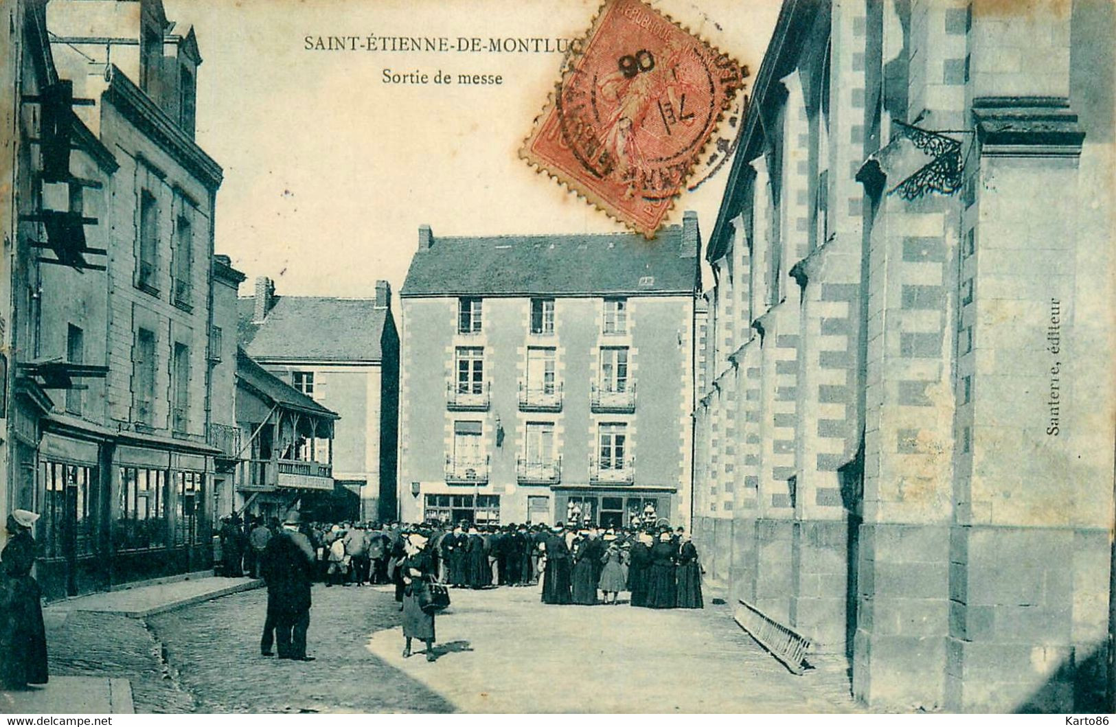 St étienne De Montluc * Débit De Tabac Tabacs TABAC , Sortie De Messe * Coiffe Coiffes * 1906 - Saint Etienne De Montluc