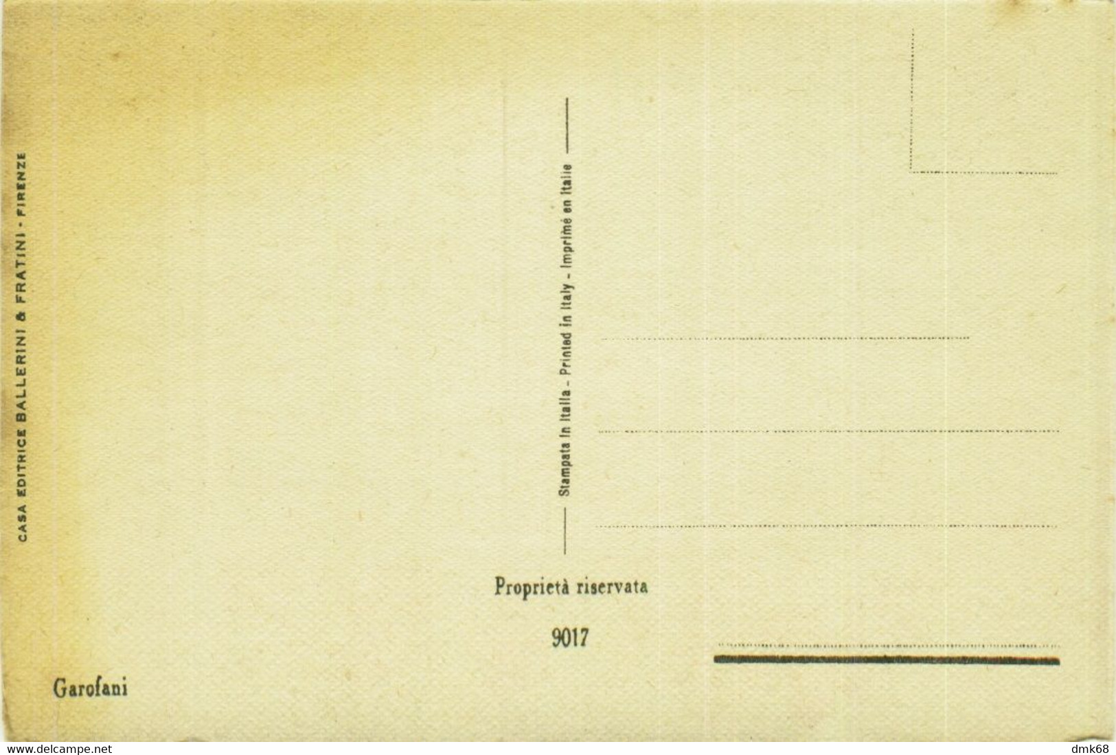CHIOSTRI SIGNED 1920s/30s POSTCARD - GAROFANI -  EDIT BALLERINI & FRATINI - N. 9017 (1761/2) - Chiostri, Carlo
