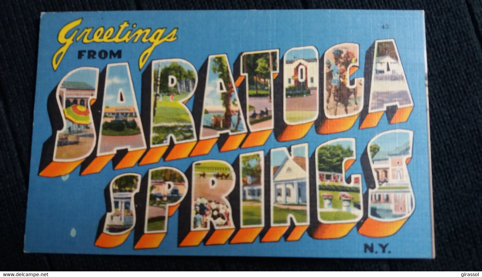 CPA GREETINGS FROM  SARATOGA SPRINGS NEW YORK  LETTRES  ED WALTER STROUP USA - Saratoga Springs