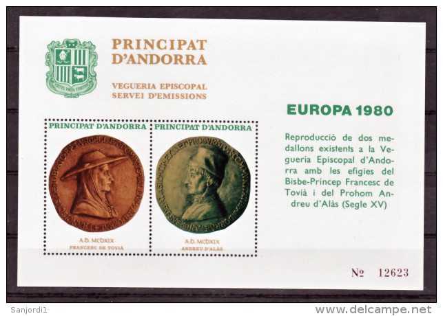 Andorre Viguerie épiscopale  Europa 1980 Neuf ** MNH Sin Charmela - Episcopal Viguerie