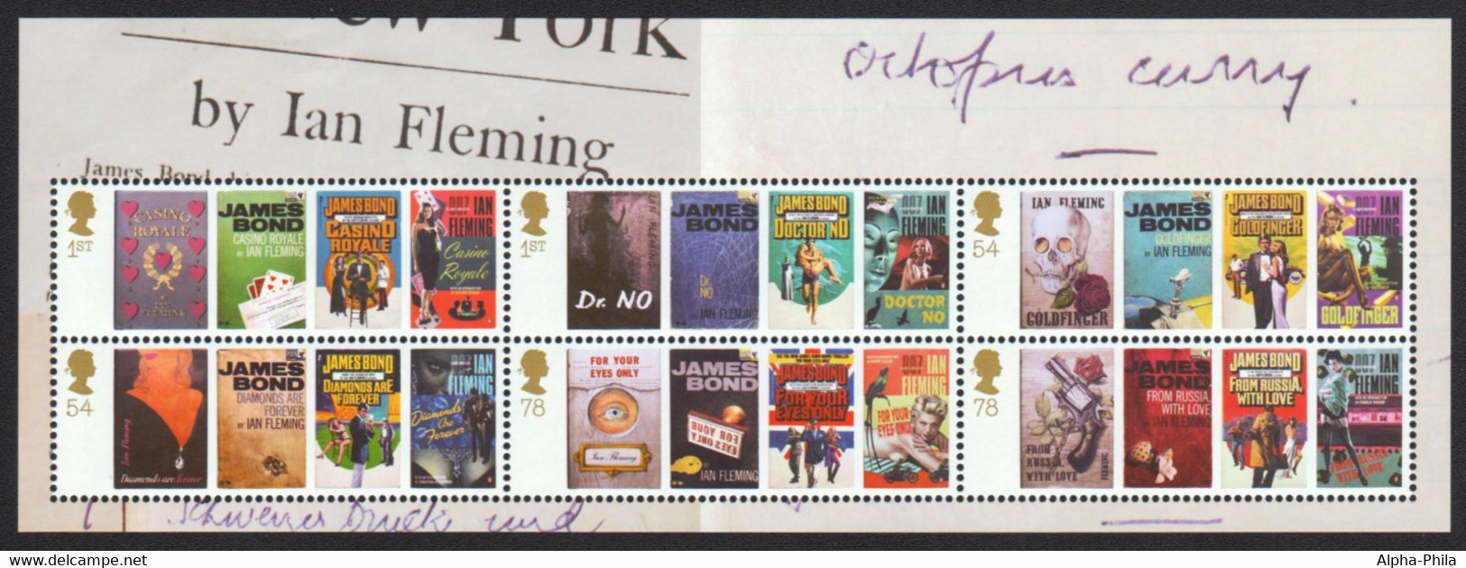 Großbritannien 2008 - Mi-Nr. Block 42 ** - MNH - Ian Fleming - Ungebraucht