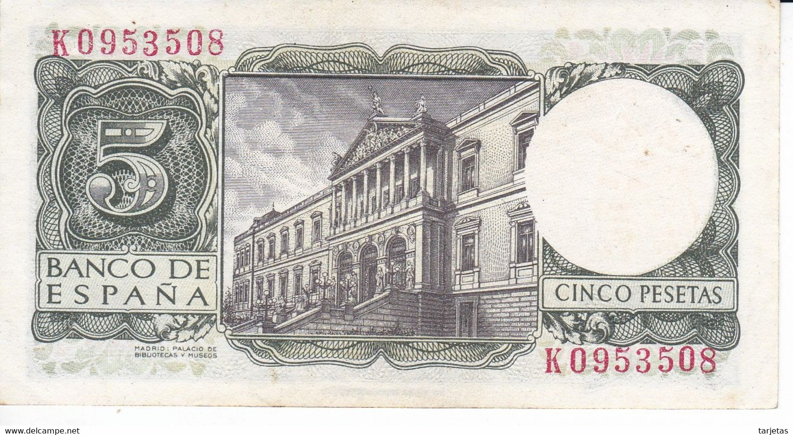 BILLETE DE 5 PTAS DEL AÑO 1954 SERIE K DE ALFONSO X EN CALIDAD EBC (XF) (BANKNOTE) - 5 Peseten