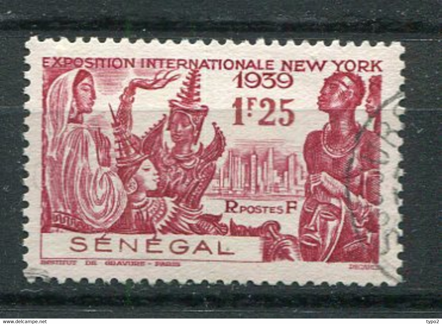 SEN- Yv. N° 153 (o)  1f25 Exposition New-York  Cote  0,9   Euro   BE - Oblitérés