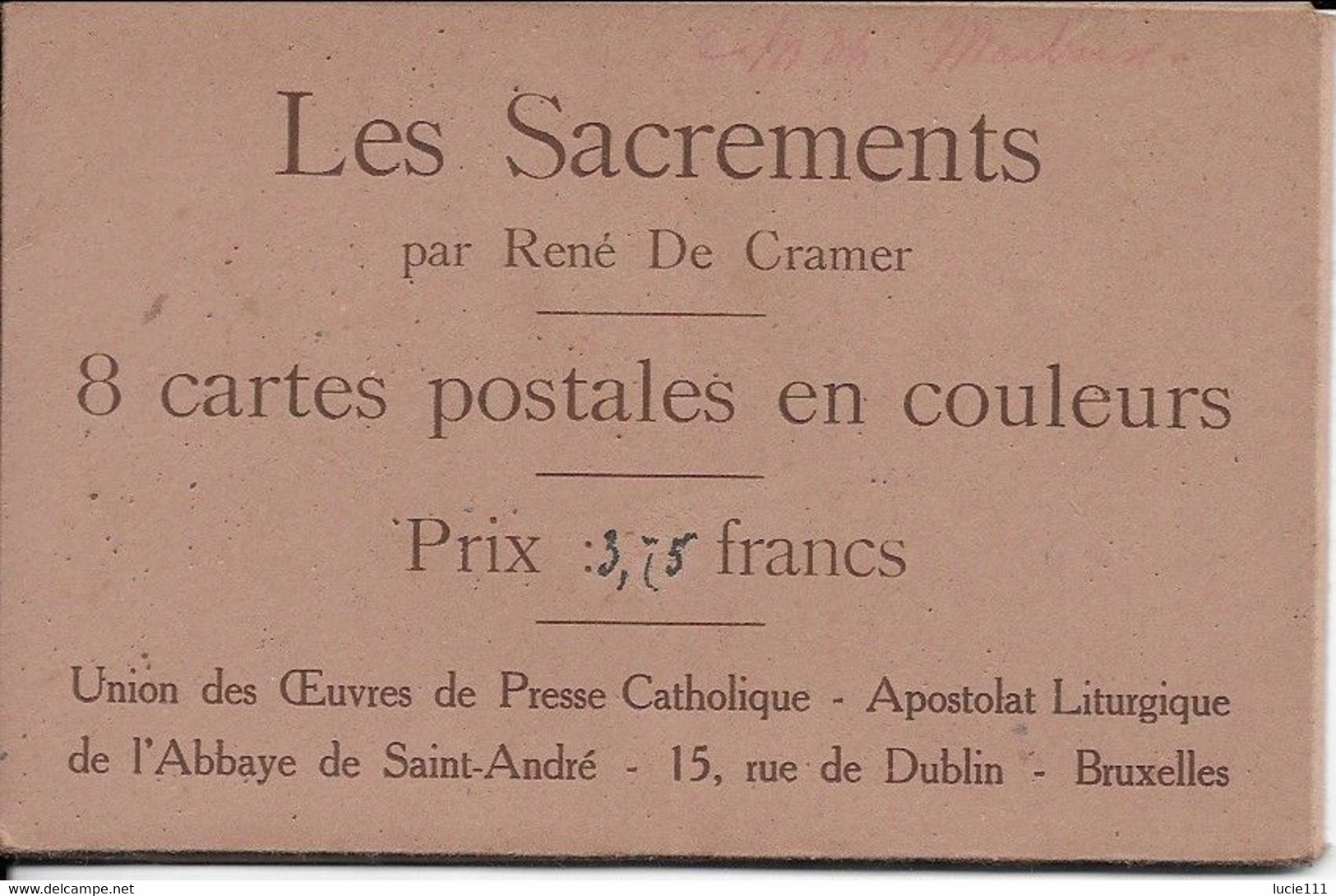 8 Cartes En  état Neuf Les Sacrements Par Rene De Cramer - Loten, Series, Verzamelingen